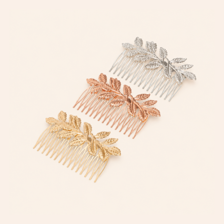 Peignes à cheveux en alliage de couleur unie élégante et simple, série Simple