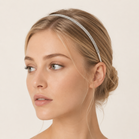 Bandeaux à cheveux luxueux en alliage, couleur unie, strass 2
