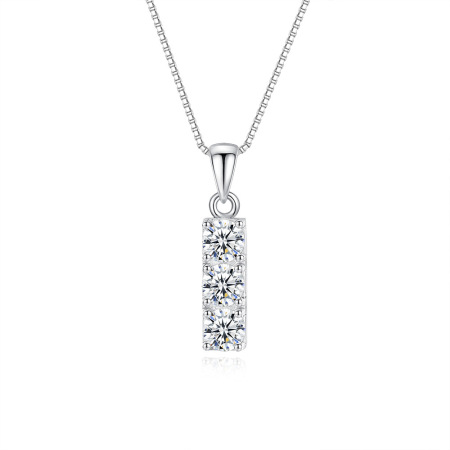 Colliers pour femmes en moissanite, élégants et rectangulaires, en argent sterling 925 plaqué platine, collection romantique