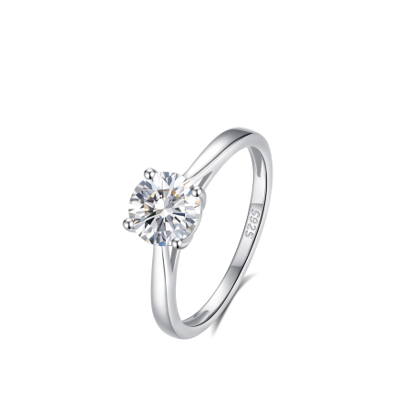 Bagues pour femmes en moissanite, plaquées platine, en argent sterling 925, collection Simple et Élégante.