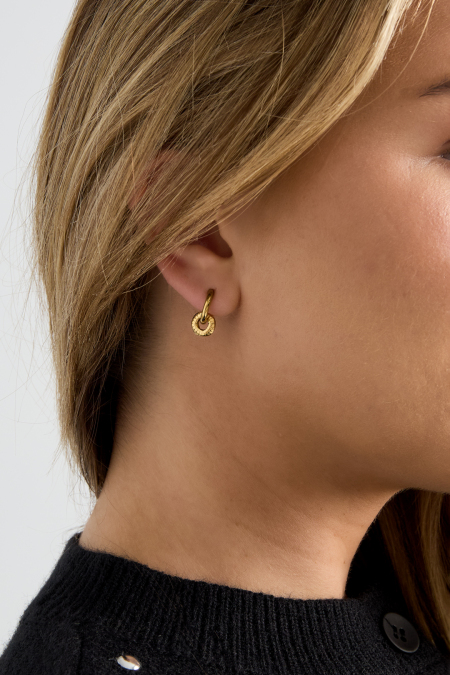 Boucles d'oreilles pendantes en acier inoxydable, forme géométrique, collection simple pour le quotidien, bijoux pour femmes 2