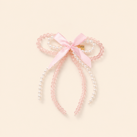 Pinces à cheveux pour enfants, collection luxueuse Sweet Bow Knot, perles unies, cristaux synthétiques et perles artificielles