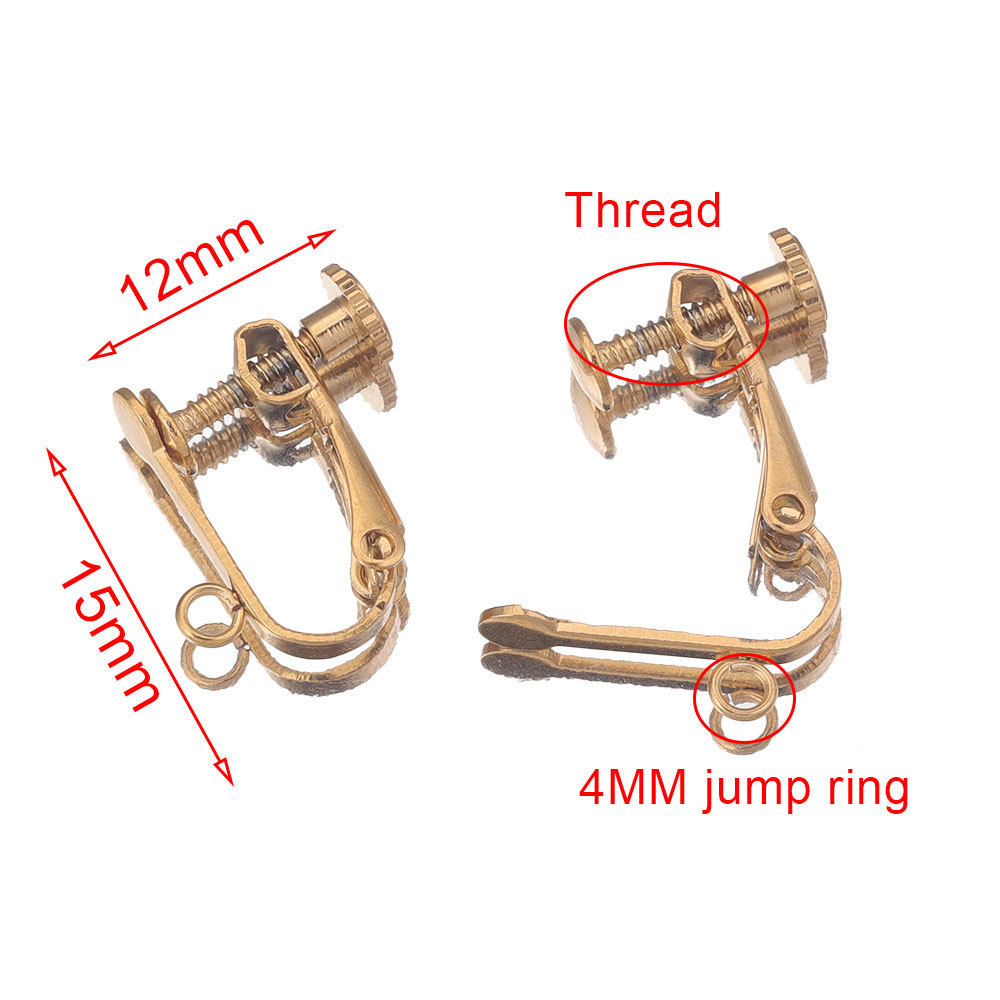 Fermoirs De Boucles D'Oreilles En Acier Inoxydable Massif, Étanches, Couleur Or Image4