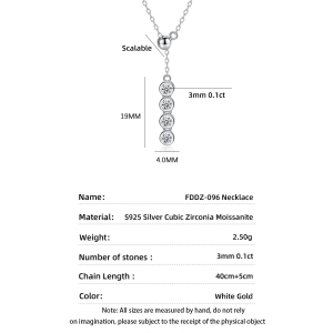 Colliers Pour Femmes En Moissanite, Collection Simple Series Elegant Twist, Argent Sterling 925 Plaqué Rhodium Couleur h5 Image4