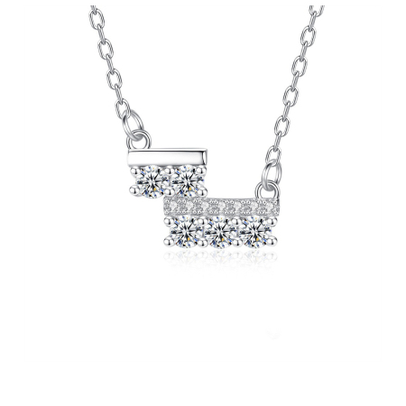 Colliers pour femmes en moissanite, forme irrégulière mignonne, collection Simple, argent sterling 925 plaqué rhodium