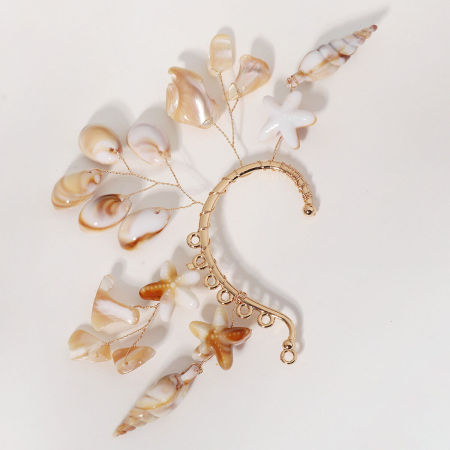 Collection Simple, style océanique naturel, coiffes de mariée en résine coquillage et étoile de mer 2