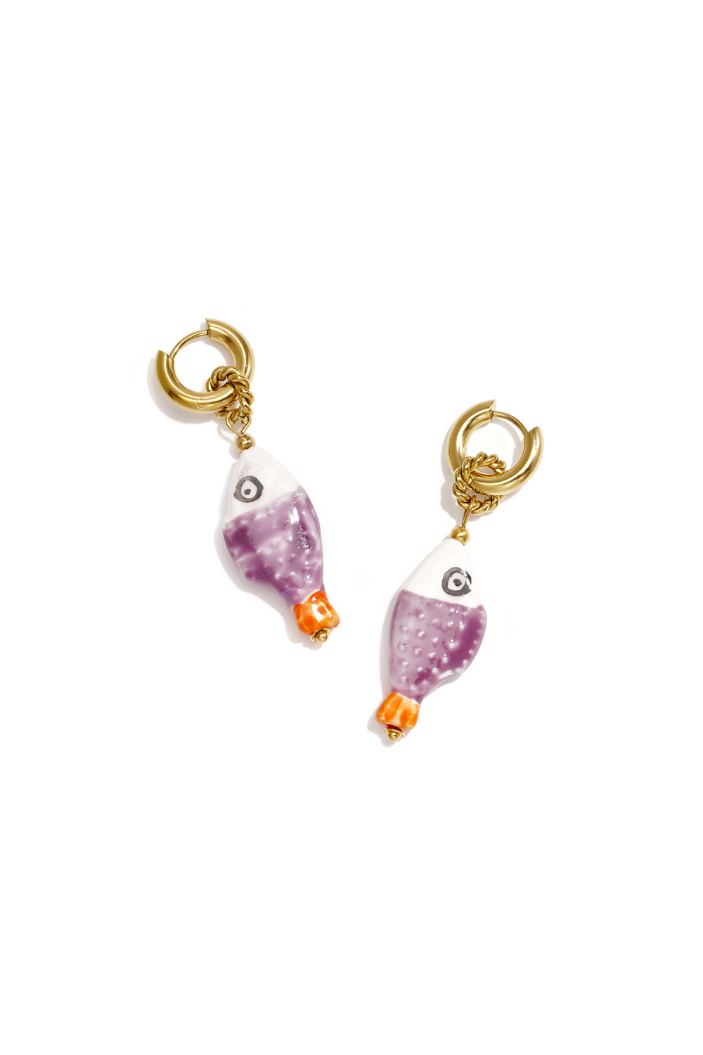 Boucles D'Oreilles En Perles De Céramique, Motif Poisson, Collection Romantique Quotidienne, Bijoux Pour Femmes 