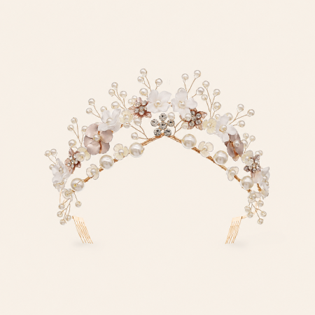 Couronnes de cheveux élégantes de la série romantique, imitation fleur, strass et perles artificielles
