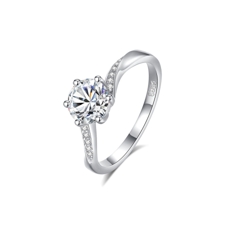Bagues pour femmes en moissanite, plaquées platine, forme simple et irrégulière, collection Luxueuse