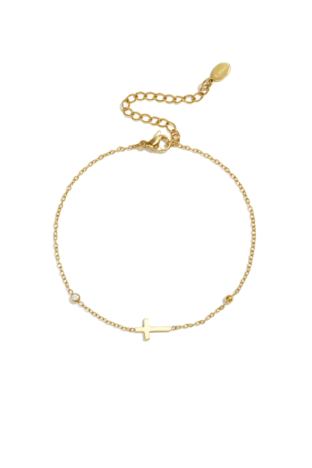 Bracelets à breloques en acier inoxydable, collection croix simple, bijoux pour femmes