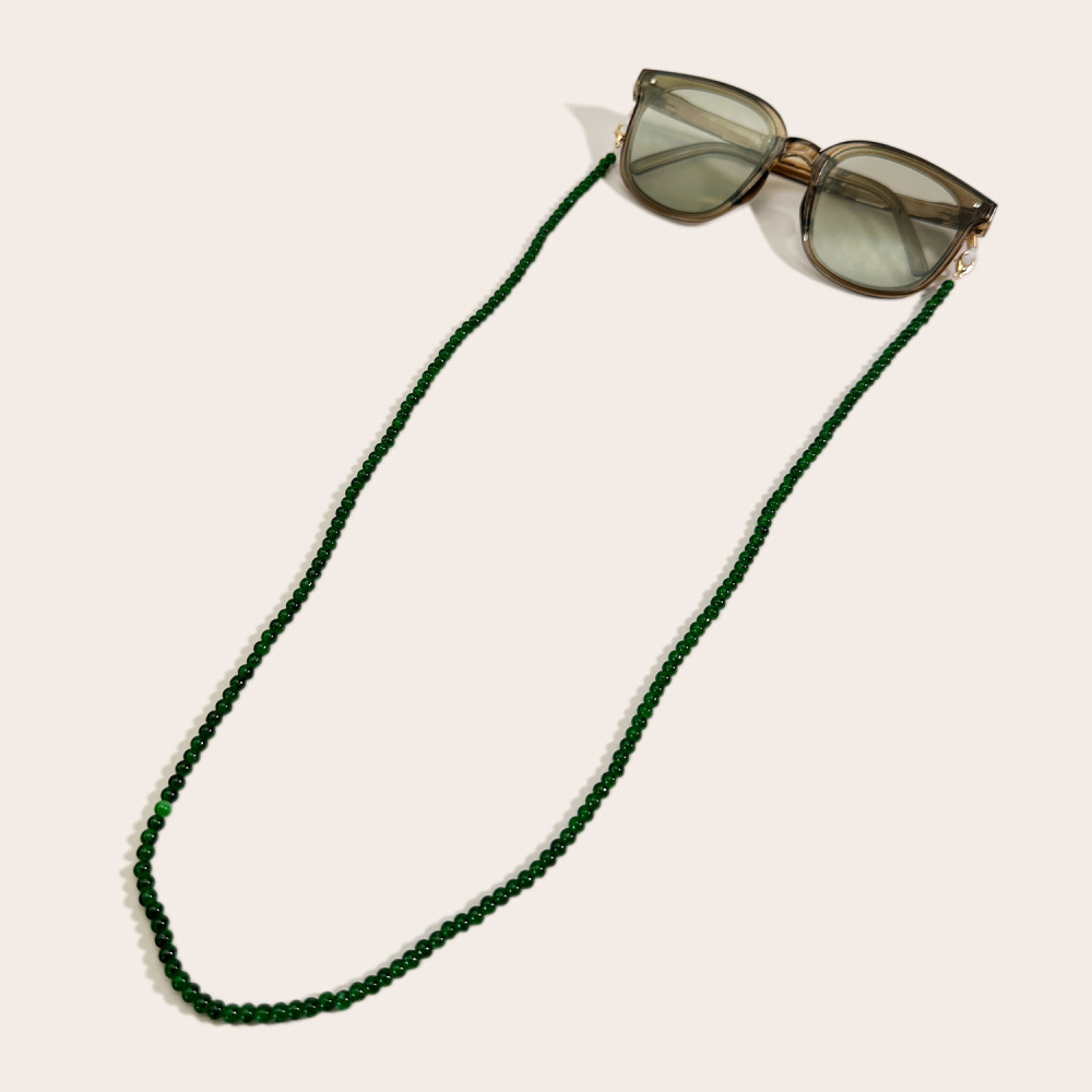 Lunettes De Soleil En Verre À Perles, Style Décontracté, Couleur Unie, Collection Simple Series Image2