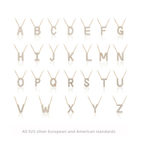 Colliers pour femmes en argent sterling 925, couleur couleur, collection Simple Series Daily Letter 2