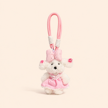 Collection luxueuse de breloques pour sacs en tissu multicolores à nœud papillon mignon en forme d'animal de dessin animé
