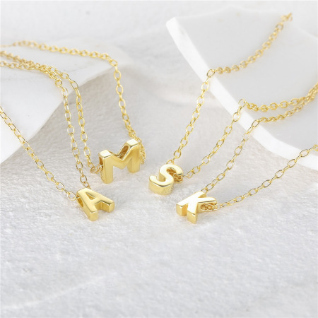Boucles d'oreilles colorées Simple Series Daily Letter pour femmes, plaquées rhodium, en argent sterling 925. 2