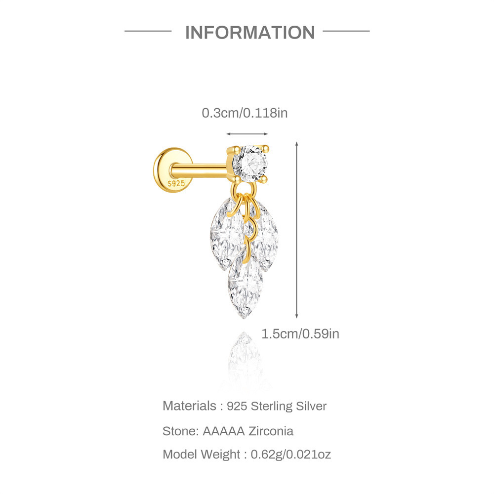 Boucles D'Oreilles Élégantes En Forme De Goutte, Couleur Or, Pour Femme, En Argent Sterling 925 De Couleur Dorée. 
