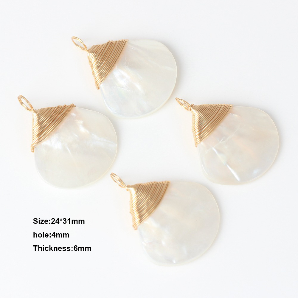 Pendentifs Pour Femmes En Coquillages Naturels Et Cuivre 