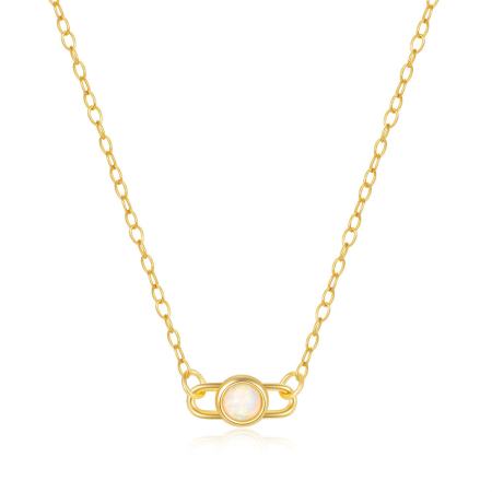 Colliers pour femmes en argent sterling 925, couleur or, forme ellipse quotidienne, collection Simple Series