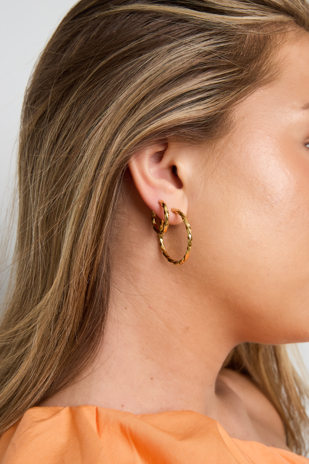 Boucles D'Oreilles Rondes En Acier Inoxydable, Collection Daily Simple, Bijoux Pour Femmes Image3