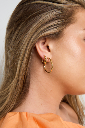 Boucles D'Oreilles Rondes En Acier Inoxydable, Collection Daily Simple, Bijoux Pour Femmes h5 Image3