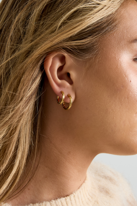 Boucles d'oreilles rondes en acier inoxydable, collection Simple Simple, bijoux pour femmes 2