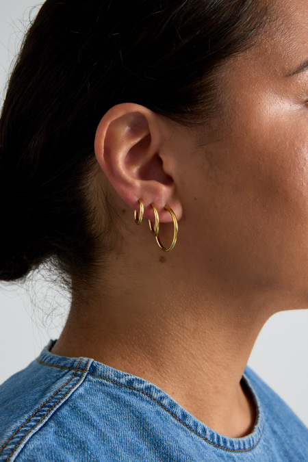 Boucles d'oreilles en acier inoxydable, forme géométrique, collection simple pour le quotidien, bijoux pour femmes 2
