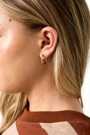 Boucles D'Oreilles Créoles En Acier Inoxydable, Style Simple Et Quotidien, Collection De Bijoux Pour Femmes h5 Image4