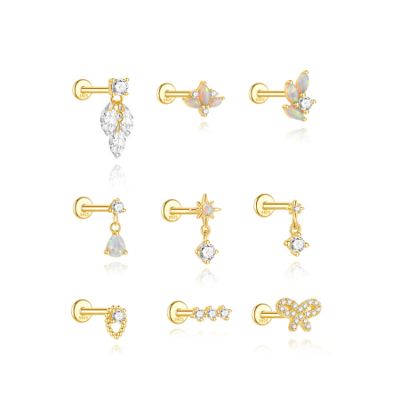 Boucles d'oreilles élégantes en forme de goutte, couleur or, pour femme, en argent sterling 925 de couleur dorée.
