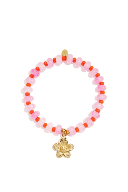 Bracelets en perles de verre à motif floral, collection décontractée et simple pour femmes