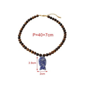 Colliers De Perles Pour Femmes, Collection Ethnique, Motif Poisson Et Pierres Naturelles h5 