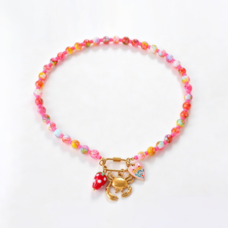 Colliers de perles en résine pour femmes, style océan romantique, motif poisson 2