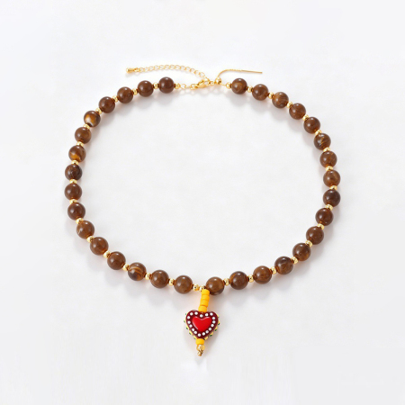 Colliers de perles en résine pour femmes, collection romantique « Sweet Heart Beads »