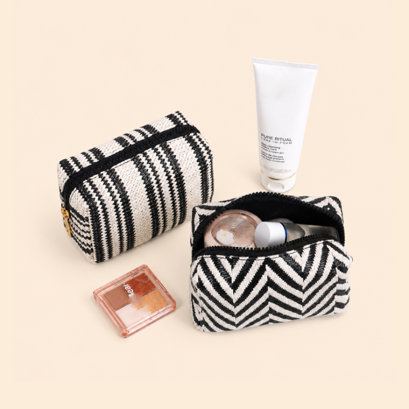 Trousses À Maquillage Simple Series Daily Stripe En Polyester Tissé h5Image2