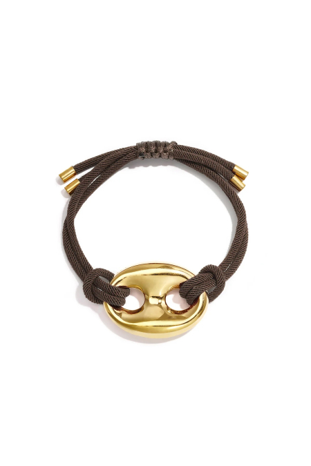 Bracelet en cordon de satin avec détail de bouton