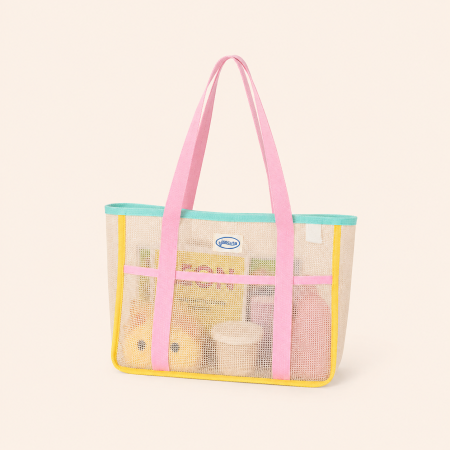 Sacs cabas décontractés en PVC / polyester tissé transparent ajouré de couleurs mélangées pour femmes
