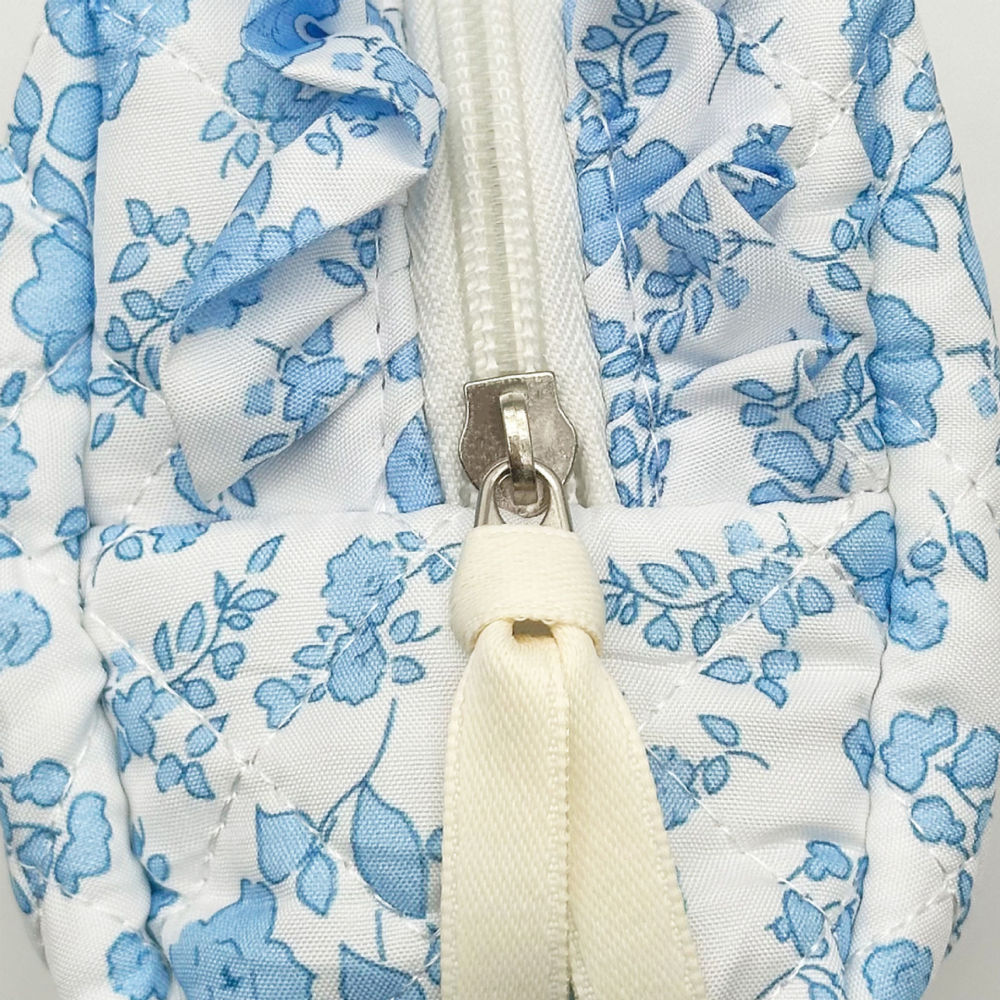 Trousses À Maquillage En Polyester À Nœud Papillon Rose Et Fleurs, Collection Simple Series Sweet Flower Animal Bow. h5Image5