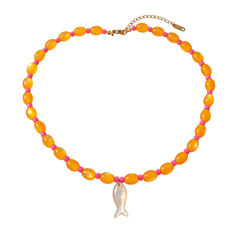 Colliers De Perles De Vacances En Résine Avec Motif De Poisson Pour Femmes Image2