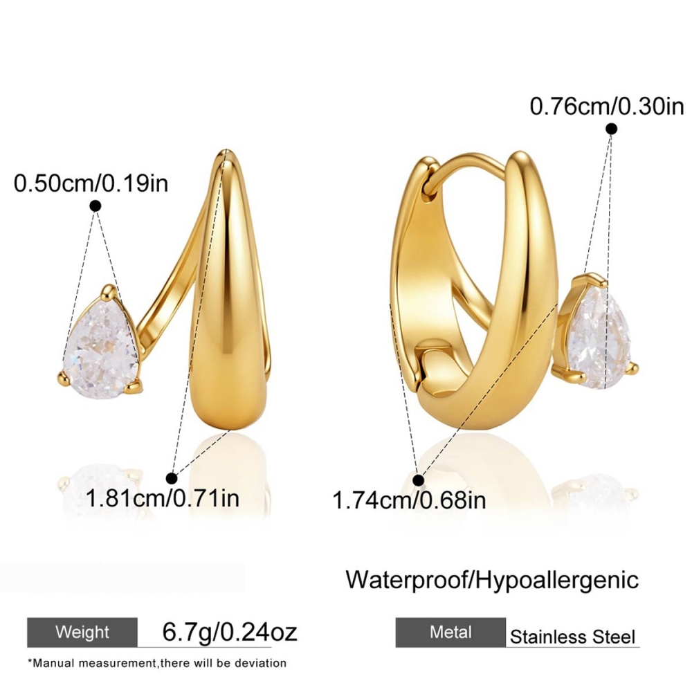 Boucles D'Oreilles Créoles Pour Femmes, Collection Luxious Series, Forme Triangulaire Irrégulière Rétro, Acier Inoxydable, Couleur Or, Étanches. 