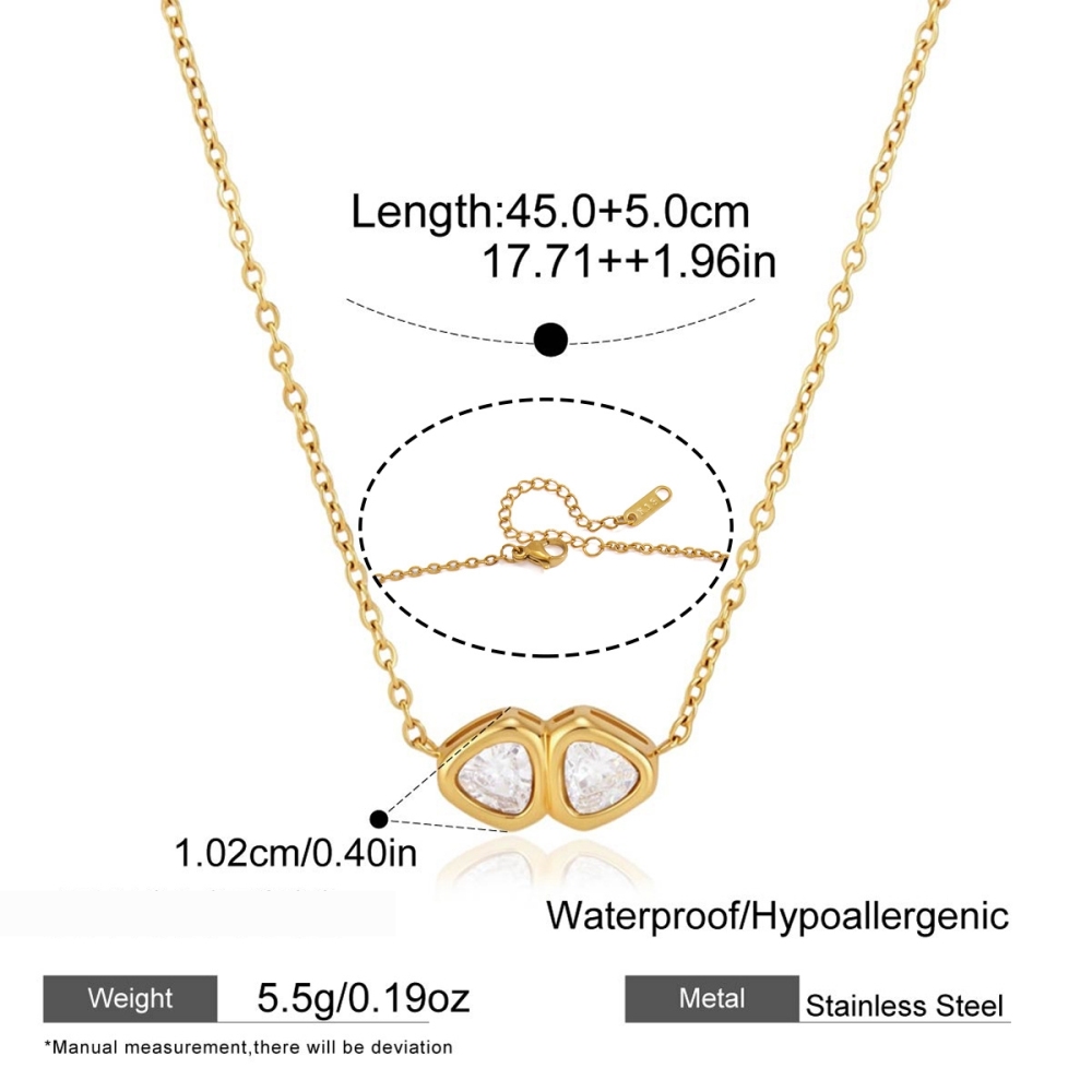 Colliers Pendentifs Triangle Élégants De Forme Irrégulière En Acier Inoxydable Étanche Couleur Or De La Série Classique 