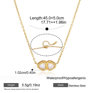 Colliers Pendentifs Triangle Élégants De Forme Irrégulière En Acier Inoxydable Étanche Couleur Or De La Série Classique h5 