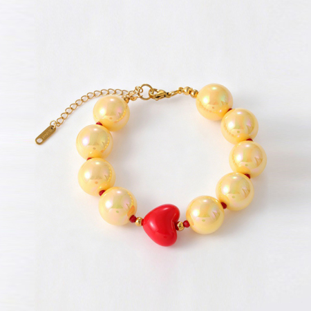 Bracelets en résine Sweet Heart Beads pour femmes