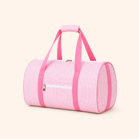 Sacs de sport et de voyage ronds pour femmes en coton imprimé à rayures, style décontracté