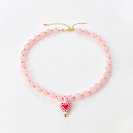 Colliers de perles en résine pour femmes, collection romantique « Sweet Heart Beads » 2
