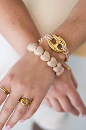 Bracelet Avec De Grosses Perles En Forme De Cœur h5 Image2