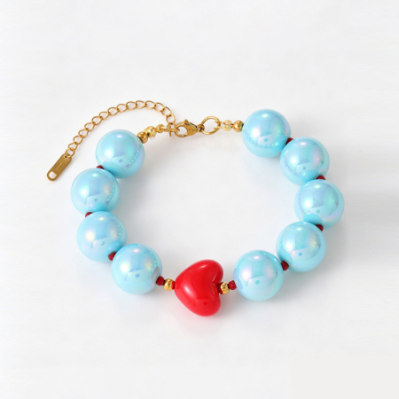 Bracelets en résine Sweet Heart Beads pour femmes 2