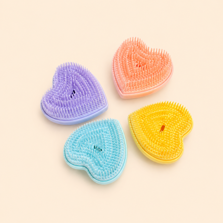 Peignes en plastique uni couleur cœur de la série Simple Daily
