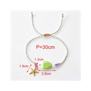 Bracelets Tressés En Céramique Style Vacances Avec Motif De Poisson Et Corde Tressée Pour Femmes h5