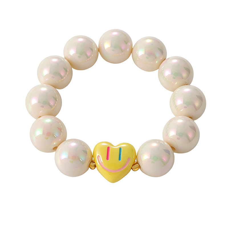 Bracelets En Perles Acryliques Sweet Beads Pour Femmes, Motif Visage Souriant h5Image2