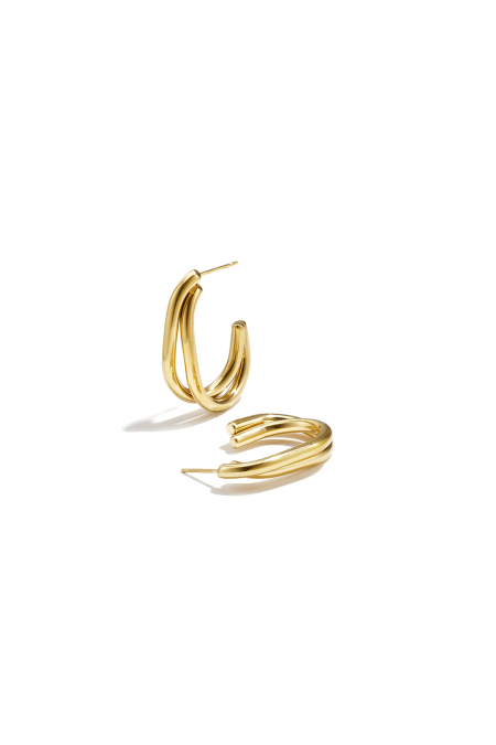 Boucles d'oreilles créoles en acier inoxydable, style simple et quotidien, collection de bijoux pour femmes