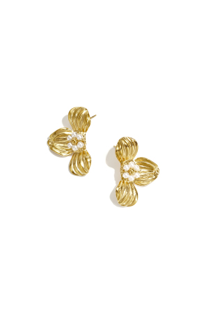 Boucles D'Oreilles Puces En Acier Inoxydable, Motif Floral, Collection Romantique Décontractée Pour Le Quotidien, Bijoux Pour Femmes h5 