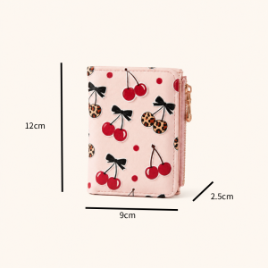 Portefeuilles Et Porte-Cartes Carrés Pour Femmes, Style Décontracté, Imprimés : Nœud Papillon, Léopard, Pois, Cerise, Pu. h5 